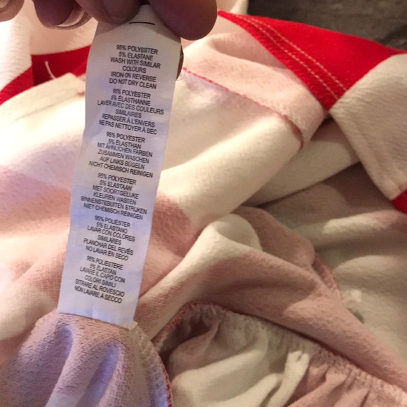 Boohoo Plus Red/Wht Striped Shoulder Tie Dress - Picture 6 of 7